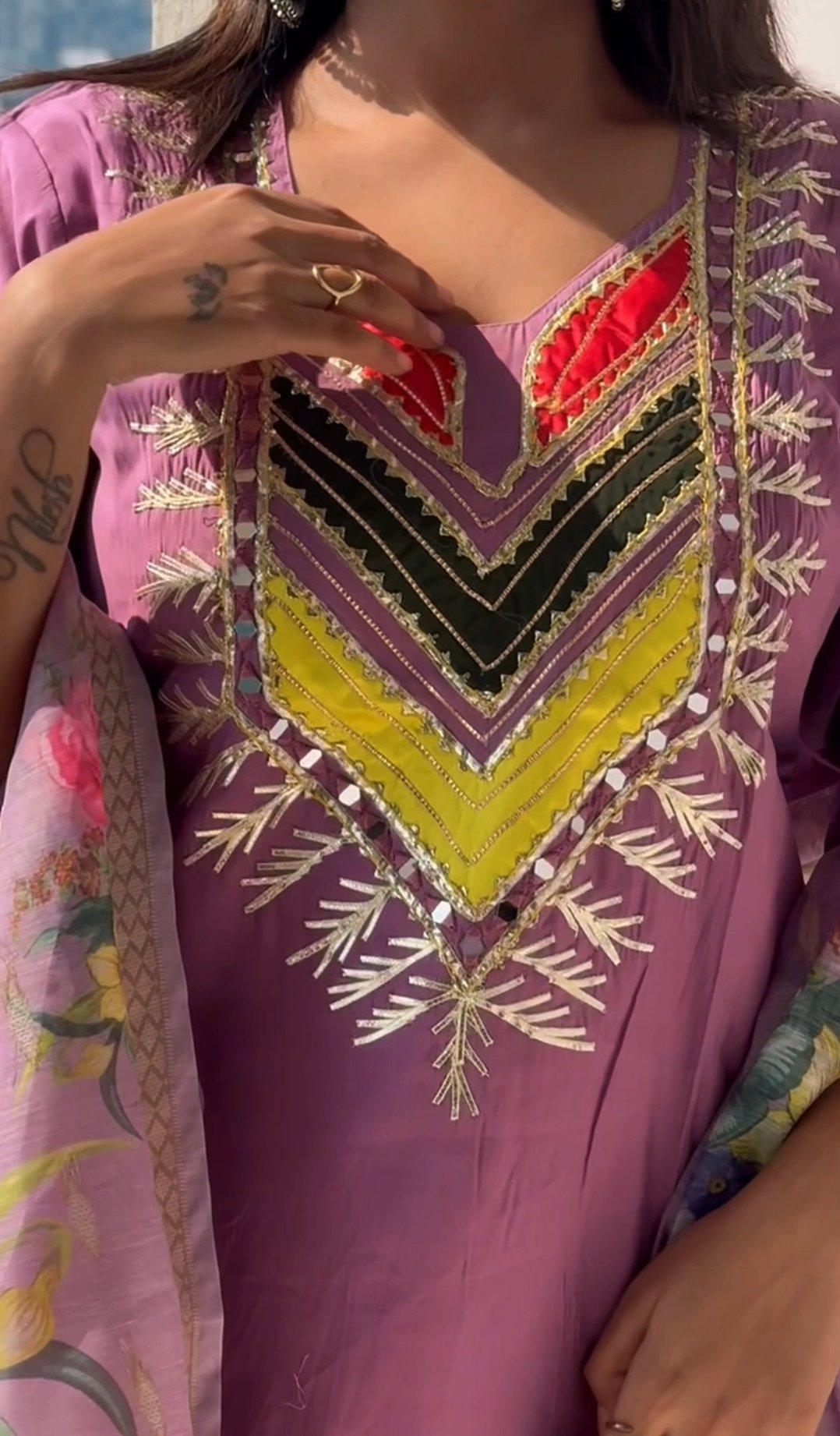 Straight Fit Kurti with pant & Dupatta Set
