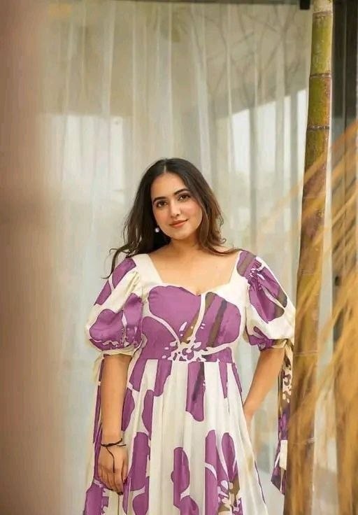 ANIKA-Viscose Rayon fabric with Printed and stylish 2 Layer Pattern