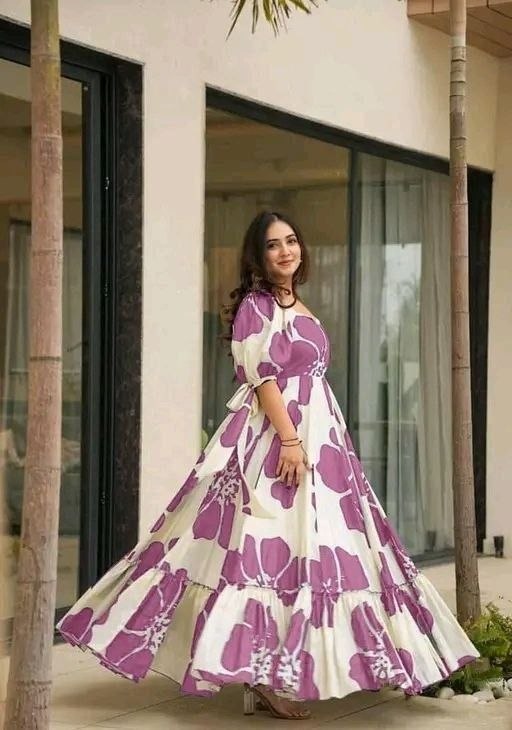 ANIKA-Viscose Rayon fabric with Printed and stylish 2 Layer Pattern