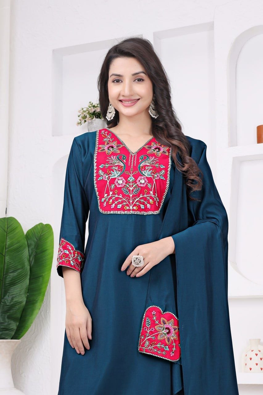 SUMAN- KURTI  WITH PANT & DUPATTA