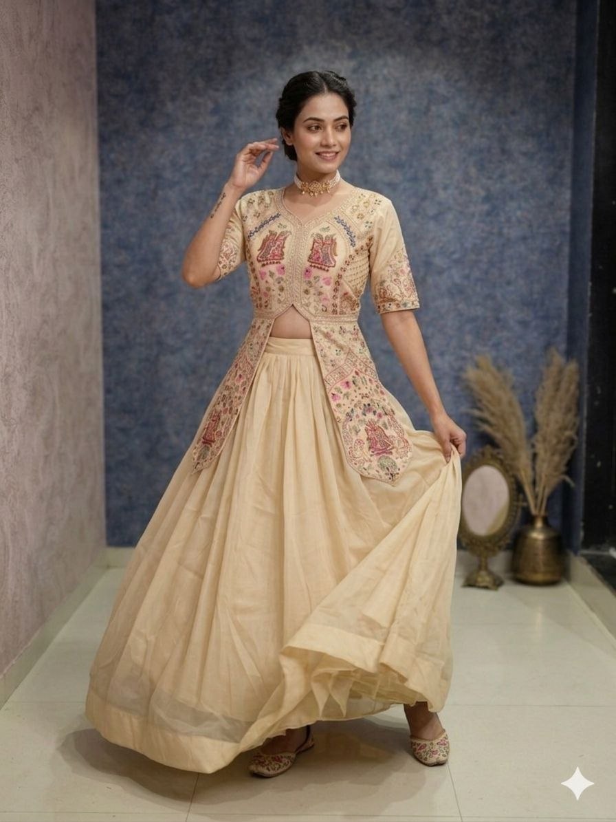 KAN GIPI (કાન ગોપી)-Launching Festival Special Crop Top with Shrug