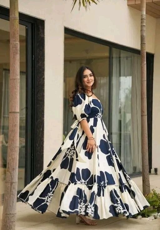 ANIKA-Viscose Rayon fabric with Printed and stylish 2 Layer Pattern