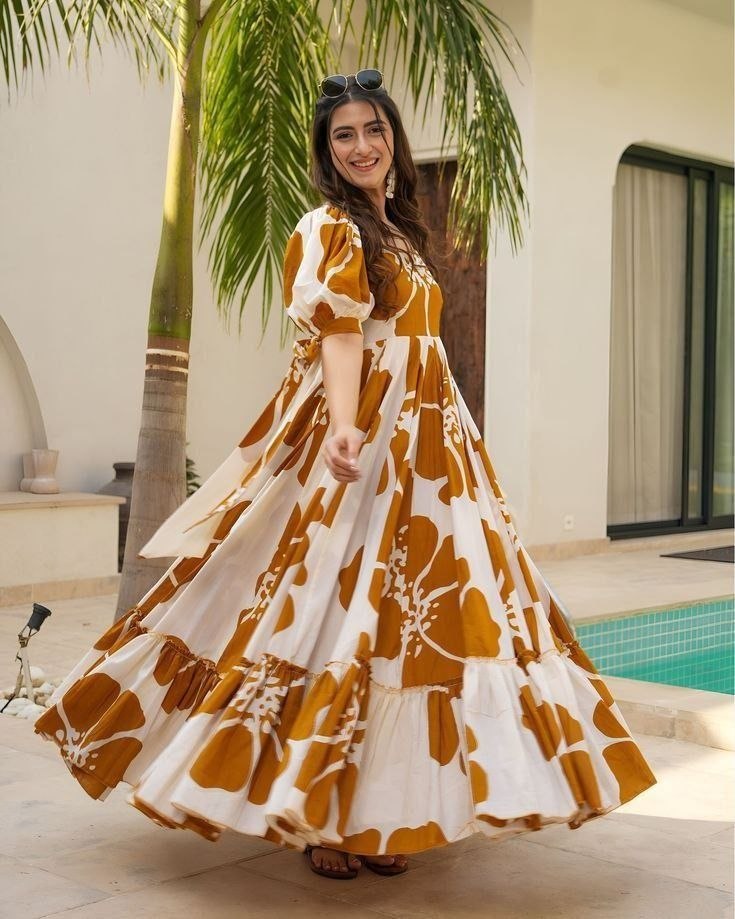 ANIKA-Viscose Rayon fabric with Printed and stylish 2 Layer Pattern